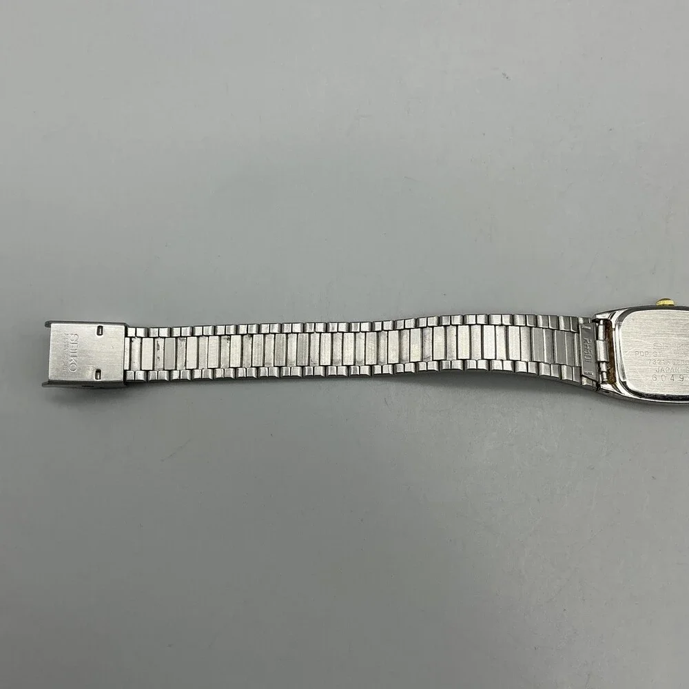 Vintage Seiko Womens Watch 17mm Two Tone Octagon Adjustable Band 7321-5260